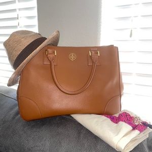 Authentic Tory Burch Tan Leather Handbag Shoulder Bag